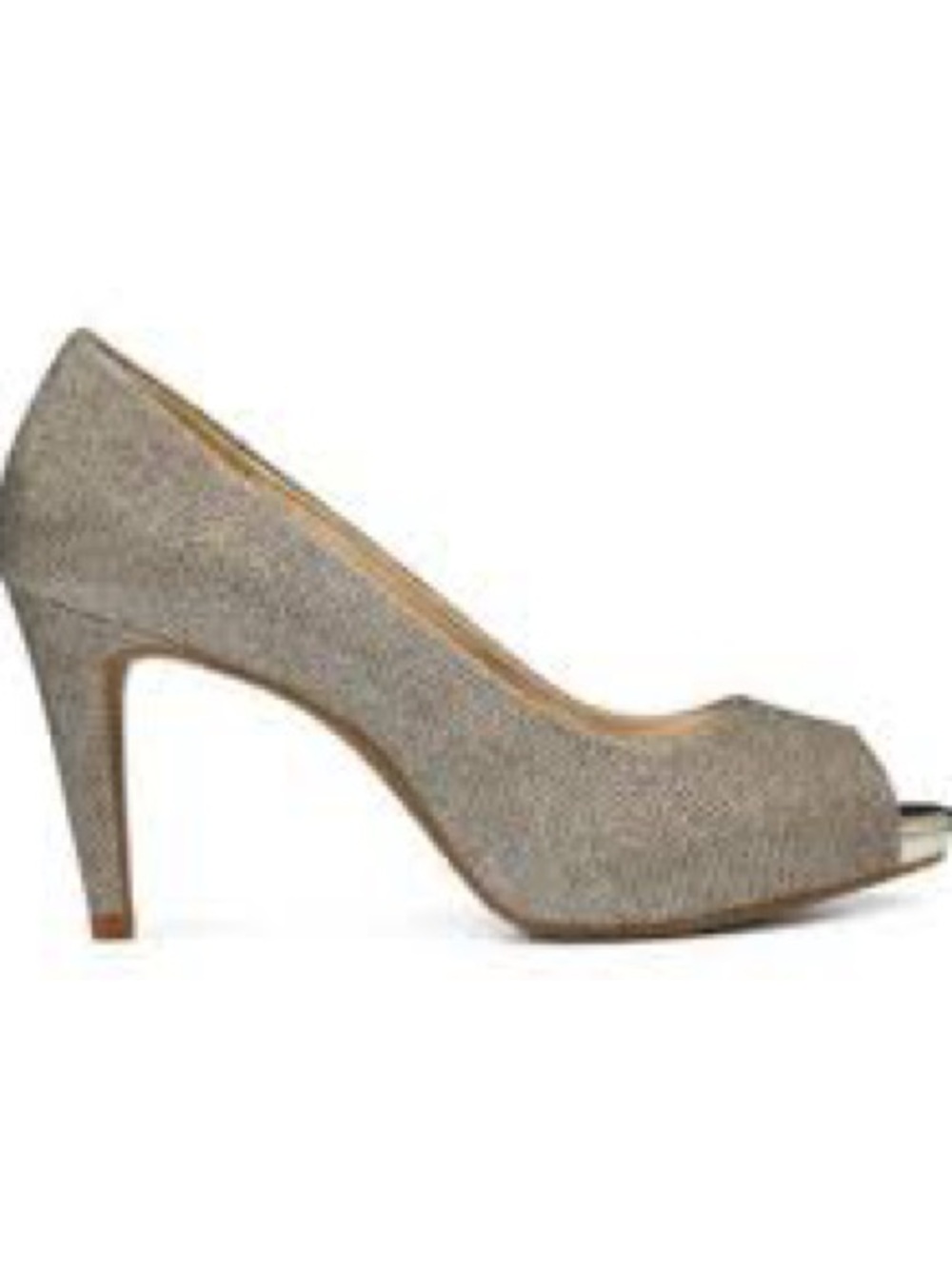 Vince Camuto Sparkling Gold Peep Toe Stiletto Heels